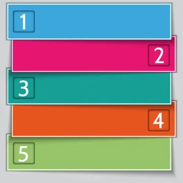 Multicolor paper enumerated banner list Illustrazione stock