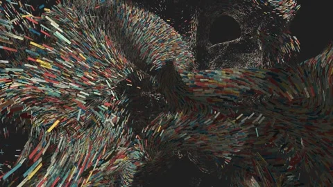 Multicolor particles flow in dynamic abstract motion Stock Footage 340180199