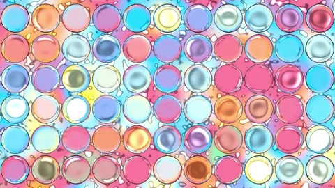 Multicolor Pastel Circular Grid Looping Animation with Shimmering Glow 库存影片 346806078