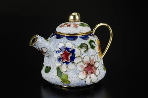 Multicolor pattern metal kettle Foto stock