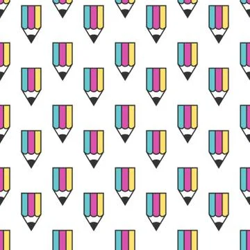 Multicolor pencil seamless pattern Stock Illustration