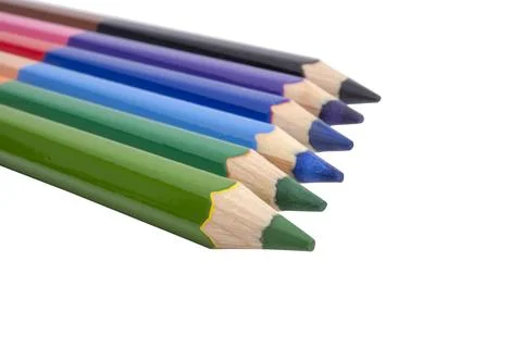 Multicolor pencils isolated on the white Foto stock