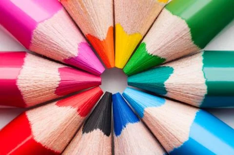 Multicolor pencils Stock Photos