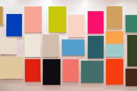 Multicolor Photo frames over the wall background, Interior gallery Foto stock
