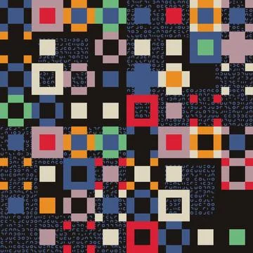 Multicolor Pixel Glitch Effect Textured Pattern 스톡 일러스트