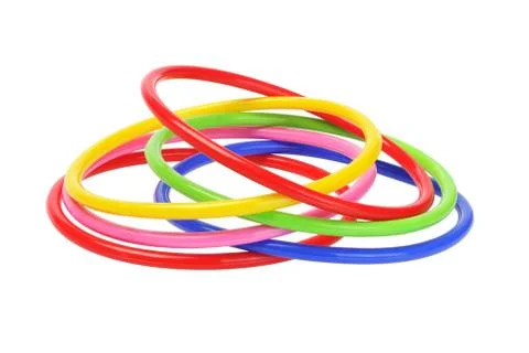 Multicolor plastic bangles Stock Photos