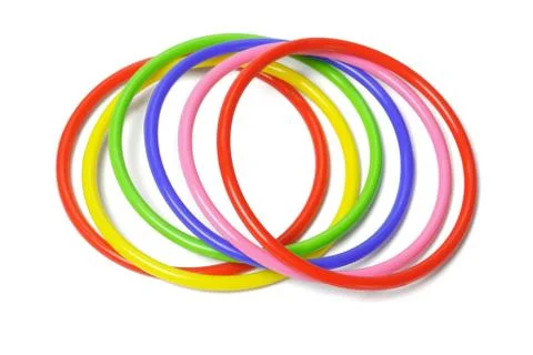 Multicolor plastic bangles Stock Photos