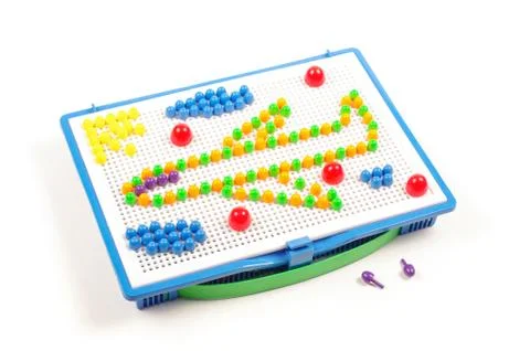 Multicolor plastic constructor close up Stock Photos