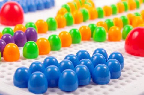 Multicolor plastic constructor close up Stock Photos