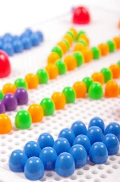 Multicolor plastic constructor close up Stock Photos