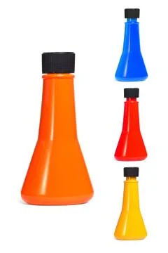 Multicolor plastic containers Stock Photos