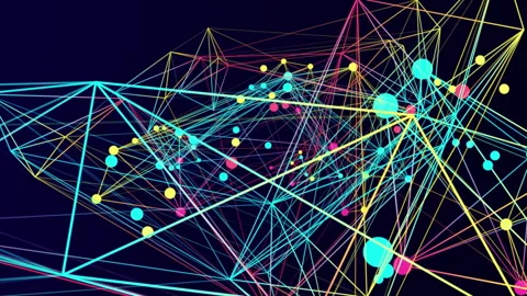 Multicolor plexus network rotating seamless loop Video stock 321493724