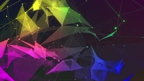 Multicolor plexus technology background Stock Footage 208849016