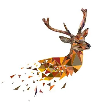 Multicolor polygonal deer Stock Illustration