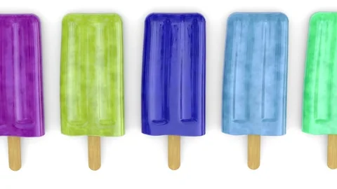 Multicolor popsicle on white background Stock Footage 318399568