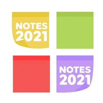 Multicolor post it notes isolated. Colored sheets of note papers vector illus Stock Illustration