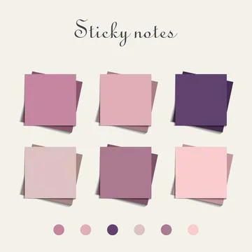 Multicolor post it notes isolated background. Colored sticky note set. Vector Stock Illustration