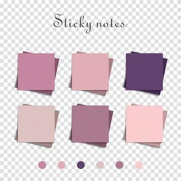 Multicolor post it notes isolated background. Colored sticky note set. Vector Illustrazione stock