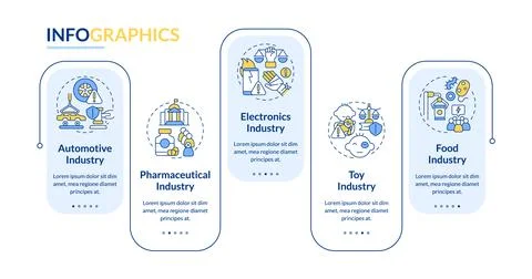 Multicolor product liability layout with line icons 库存插图