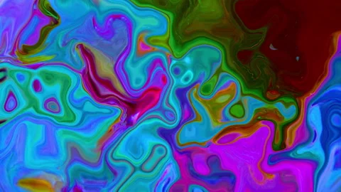 Multicolor Psychedelic Fluid Marble Texture Stock Footage 341610402