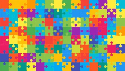 Multicolor Puzzles Pieces Jigsaw - Vector Stock Illustration