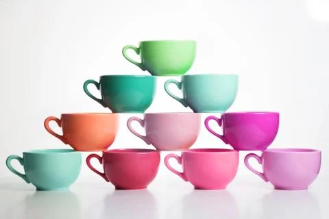 Multicolor pyramid cups Stock Photos