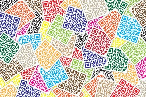 Multicolor QR Code Background. Quick Response Code for Supermarket E-commerce Stock Illustration