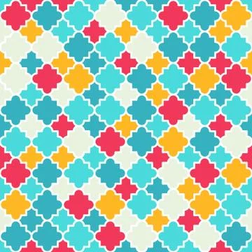 Multicolor Quatrefoil Lattice Pattern, seamless Illustrazione stock