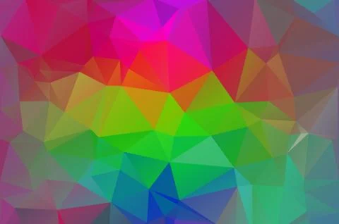 Multicolor rainbow abstract background of triangles, all the colors of the ra Illustrazione stock