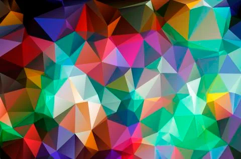 Multicolor rainbow abstract background of triangles, all the colors of the ra Stockillustratie