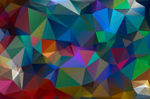 Multicolor rainbow abstract background of triangles, all the colors of the ra Ilustración de archivo