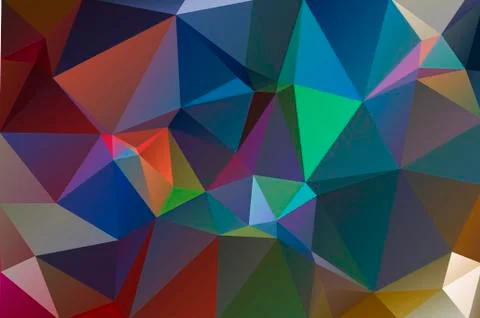 Multicolor rainbow abstract background of triangles, all the colors of the ra Illustrazione stock