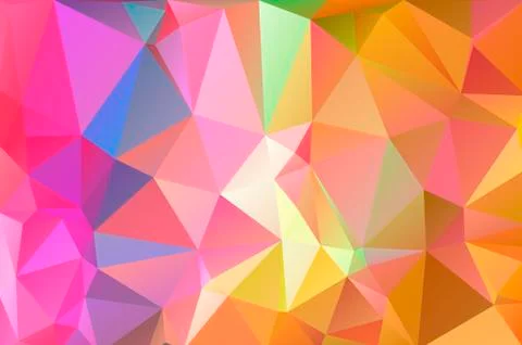 Multicolor rainbow abstract background of triangles, all the colors of the ra Stock Illustration