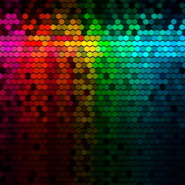 Multicolor Rainbow Abstract Lights Disco Digital Background Stock Illustration