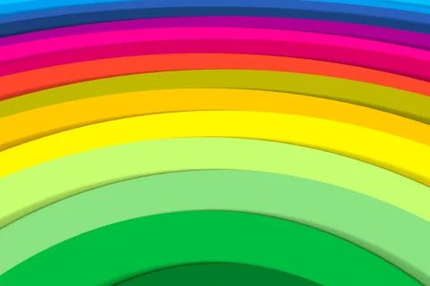 Multicolor rainbow lines abstract background 3D render illustration Stock Illustration