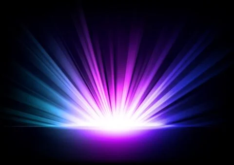 Multicolor Rays Rising on Dark Background, Vector Illustration Stock Illustration