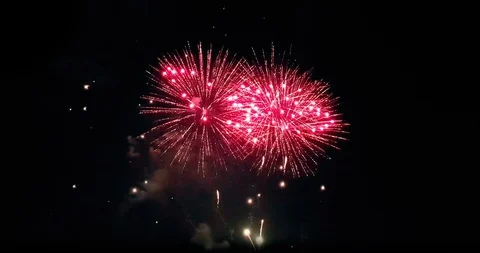 Multicolor real abstract blinking sparkle celebration fireworks lights Video stock 124622079