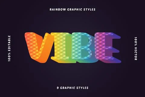 Multicolor Retro Text Effects Set Stock Illustration