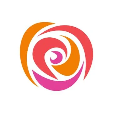 Multicolor rose, vector design isolated on white background. Stock Illustration