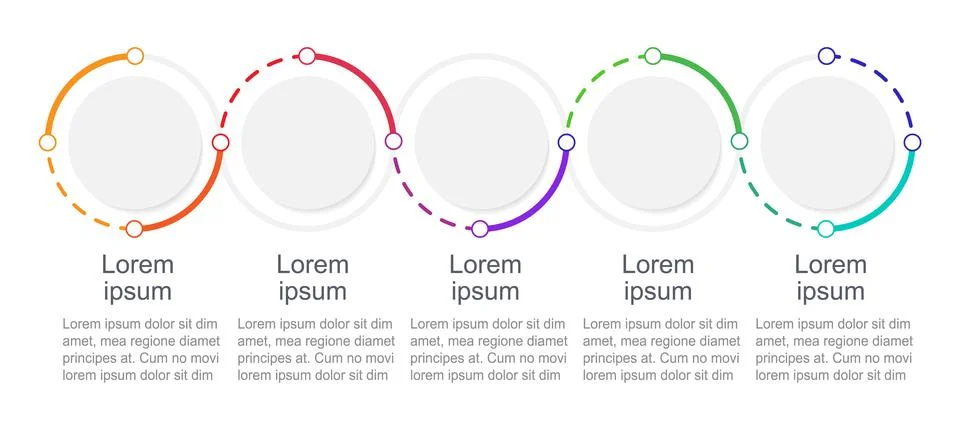Multicolor round infographic chart design template 스톡 일러스트