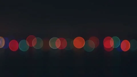 Multicolor round lights in the dark Stock Footage 99600300