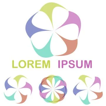 Multicolor round network logo design set Illustrazione stock