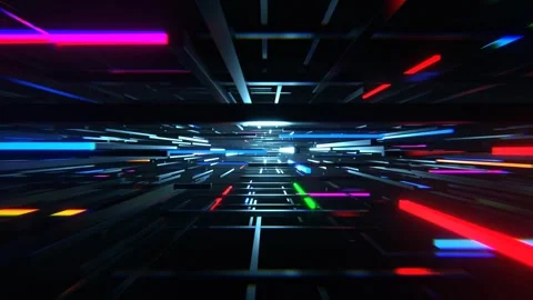 Multicolor Sci-Fi Cybernetic Strobe Array Background VJ Loop l 4K Stock Footage 302560575