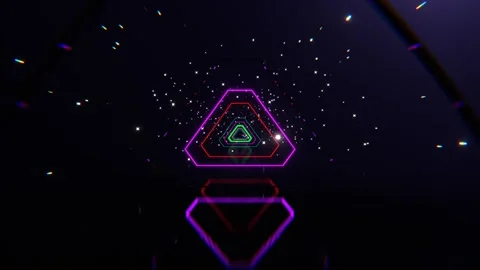 Multicolor Sci-Fi Neon Strobe Tunnel Background VJ Loop l 4K Stock Footage 296537667