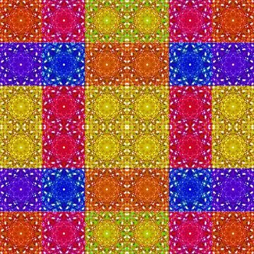 Multicolor Seamless Check Pattern Digital art technique complex abstract o... Stock Photos