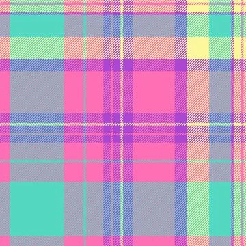 Multicolor seamless check pattern, isolation background texture fabric. Scr.. Stock Illustration