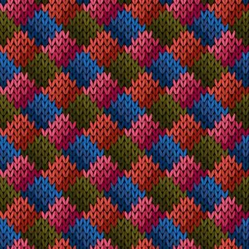Multicolor seamless knitted pattern イラスト素材