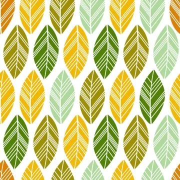 Multicolor seamless leaves Stock Illustration