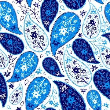 Multicolor Seamless Paisley Pattern Illustrazione stock