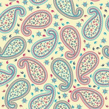 Multicolor Seamless Paisley Pattern イラスト素材